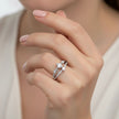 Dainty Double-Band Princess-Cut Silver Ring