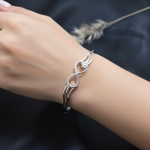 Infinity Wave Silver Bracelet