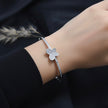 Diamond - Studded Silver Butterfly Bracelet
