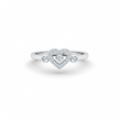 Dainty Pavé Heart Silver Ring