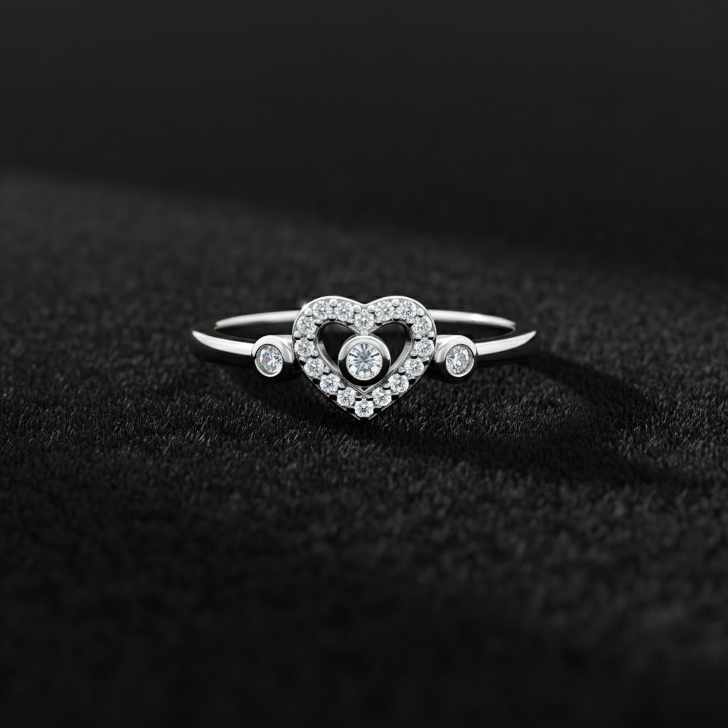 Dainty Heart Statement Ring