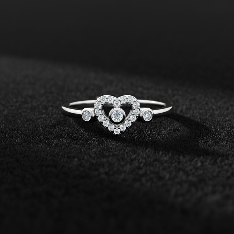Dainty Heart Statement Ring