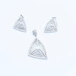 Geometric Spiral Silver Pendant Set