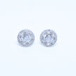 Triple Halo Brilliance Silver Earrings