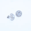 Triple Halo Brilliance Silver Earrings