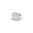 Multi-Row Princess Cut Pave Silver Ring
