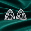 Geometric Triangle Pendant Set with Chain and Earrings