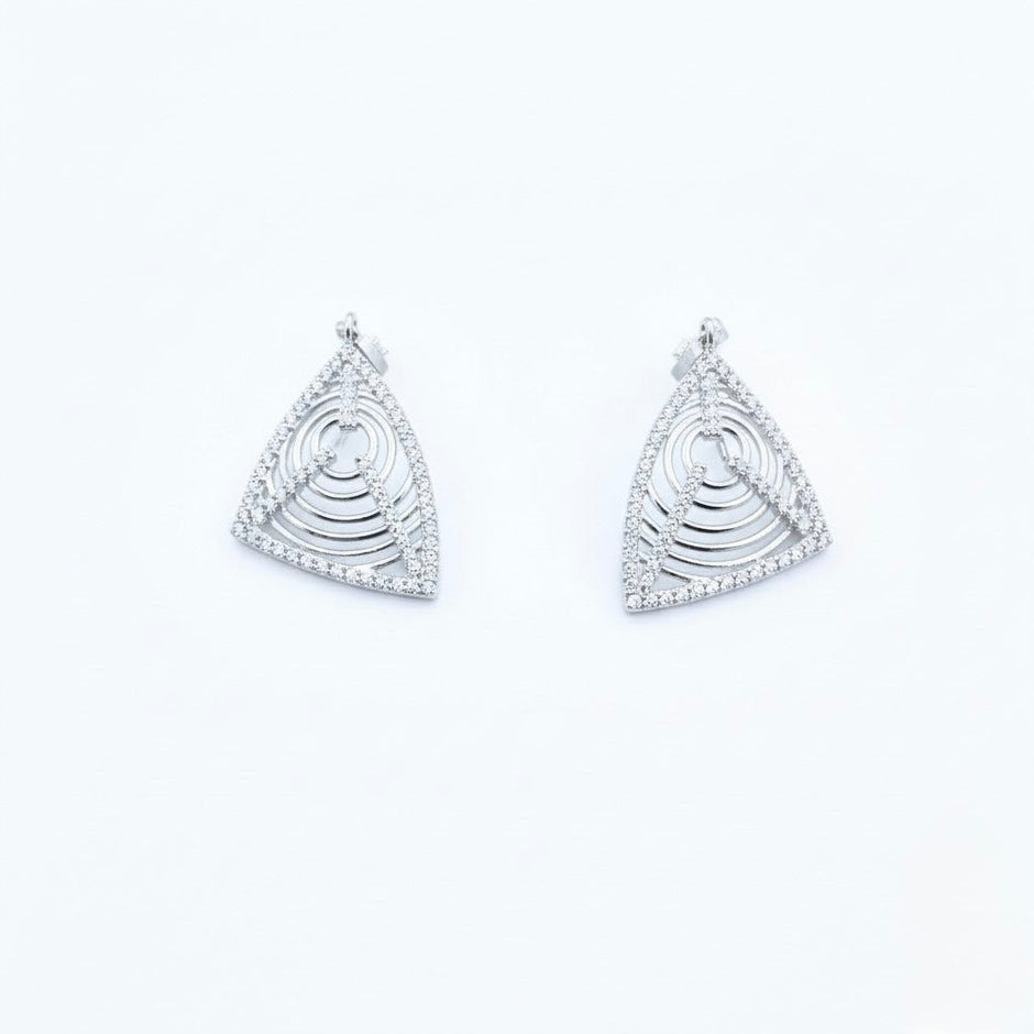 Geometric Spiral Silver Pendant Set
