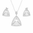 Geometric Triangle Pendant Set with Chain and Earrings