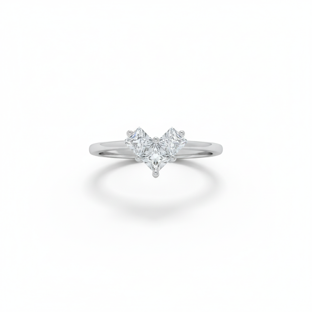 Geometric Heart Statement Ring