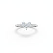 Elegant Double Princess-Cut Silver Ring