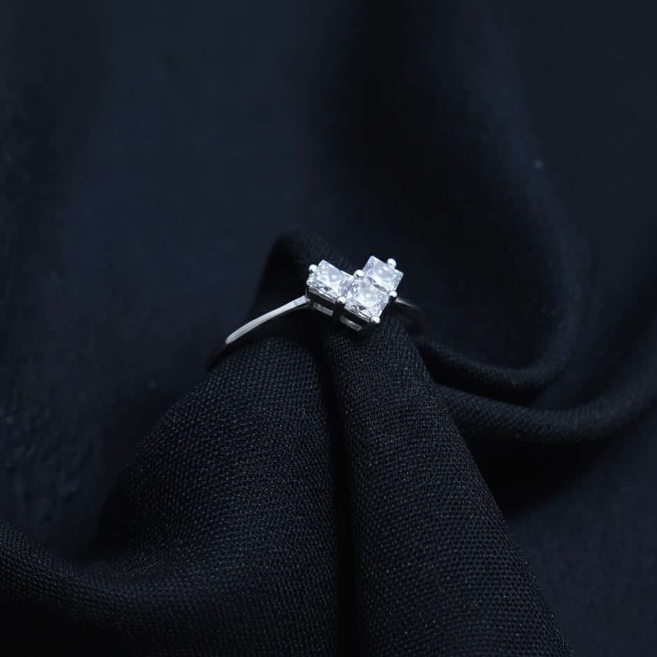 Geometric Heart Statement Ring