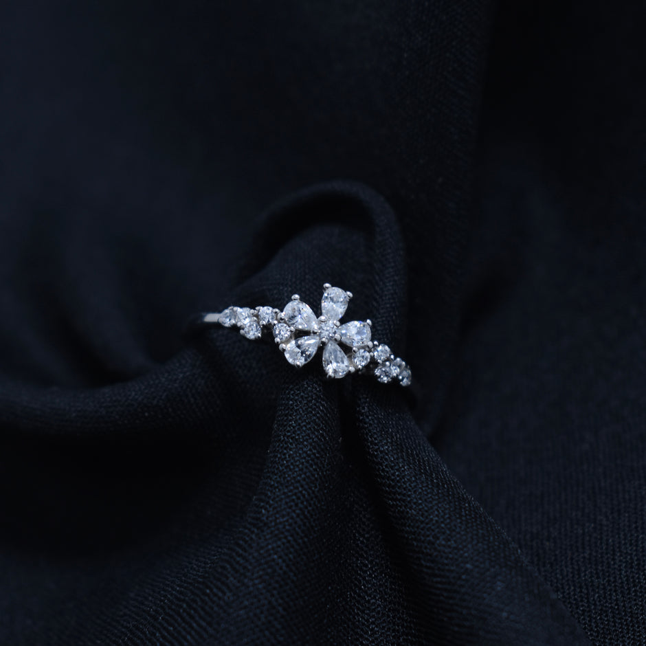 Floral Cluster Statement Ring