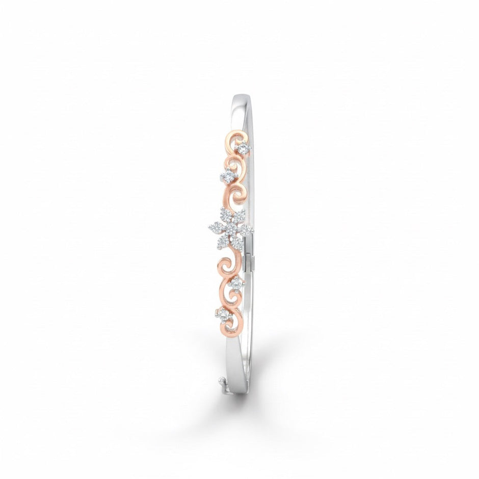 Floral Swirl Silver Bracelet