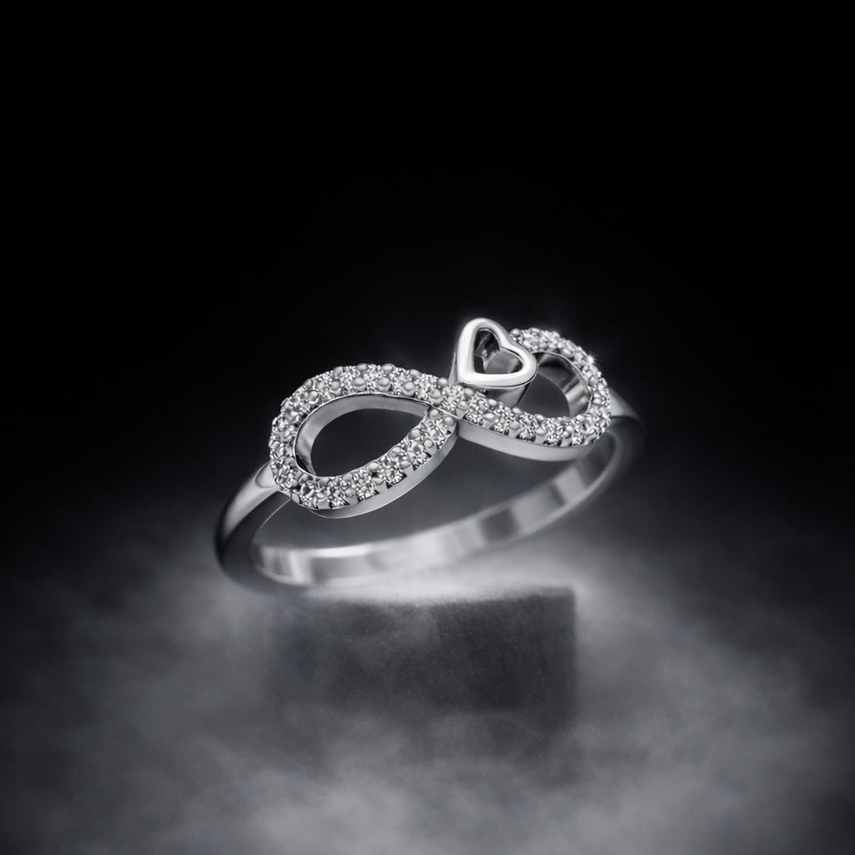 Infinity Heart Statement Ring