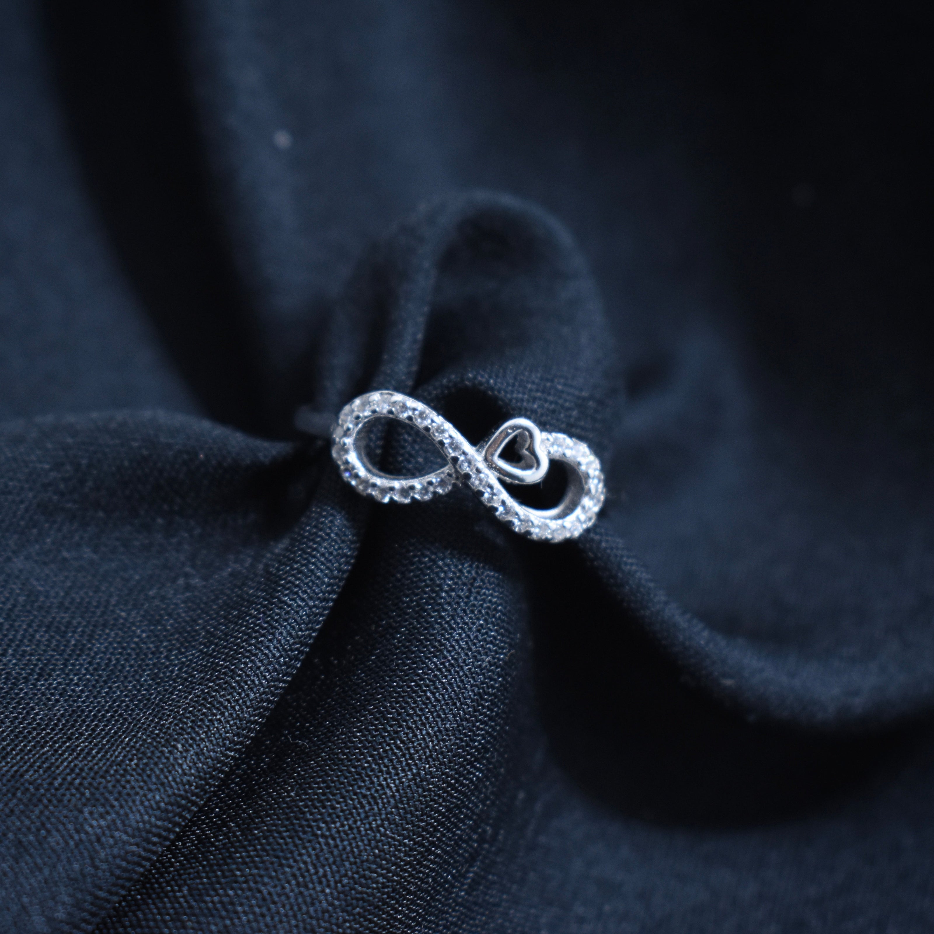 Infinity Heart Sterling Silver Ring