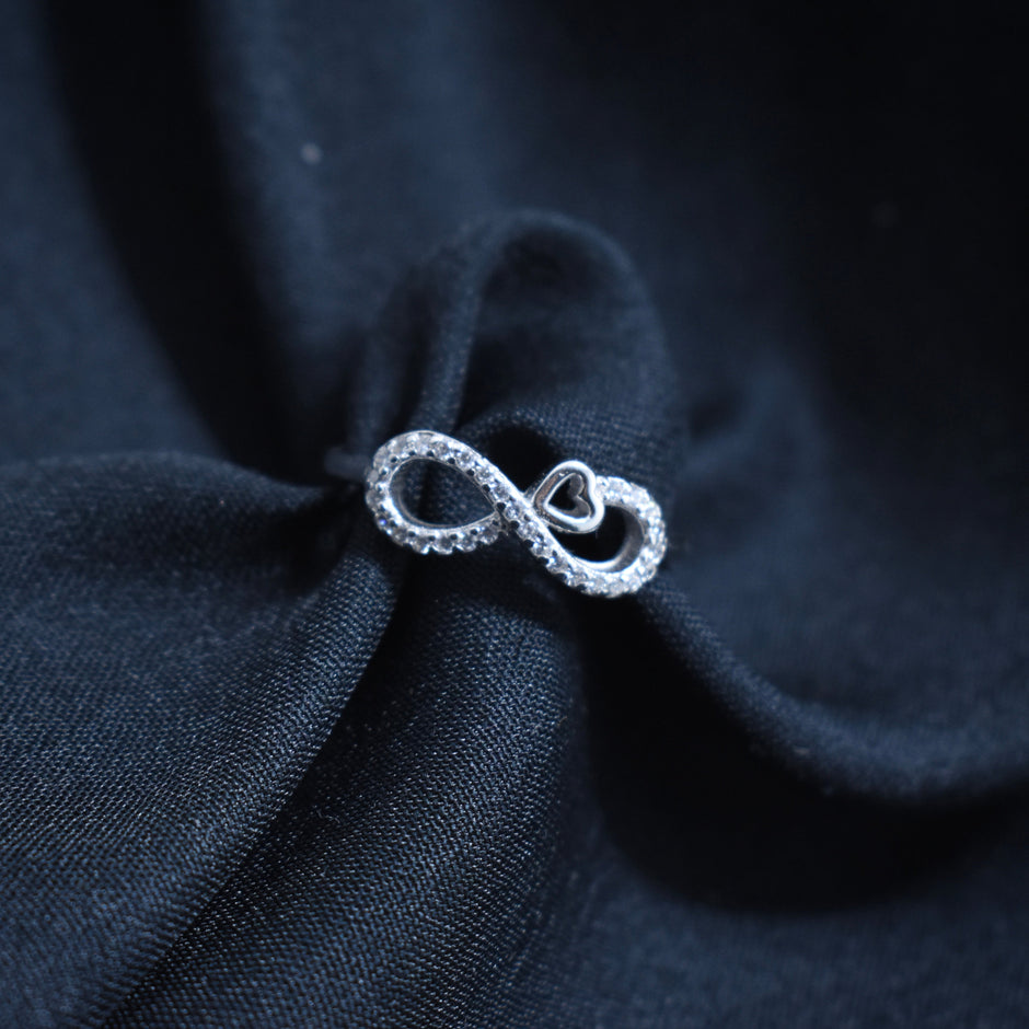 Infinity Heart Sterling Silver Ring