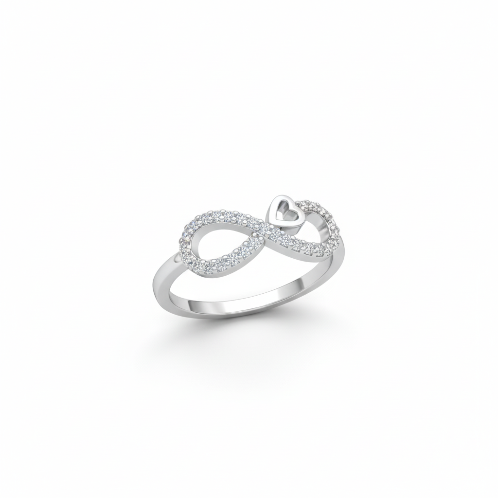 Infinity Heart Sterling Silver Ring
