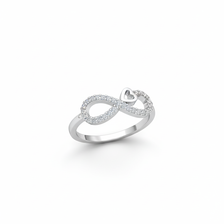 Infinity Heart Sterling Silver Ring