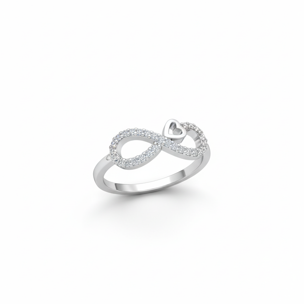 Infinity Heart Sterling Silver Ring