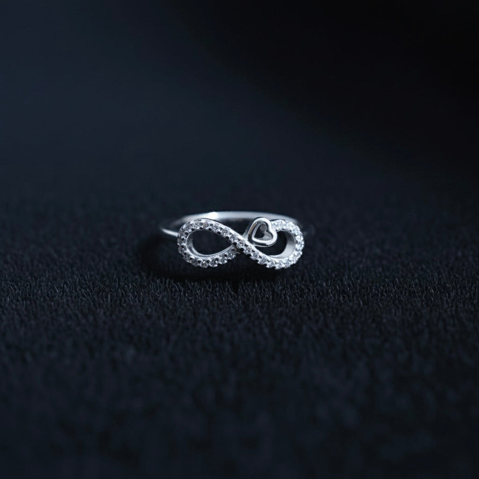 Infinity Heart Sterling Silver Ring