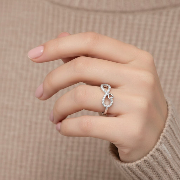 Infinity Heart Sterling Silver Ring