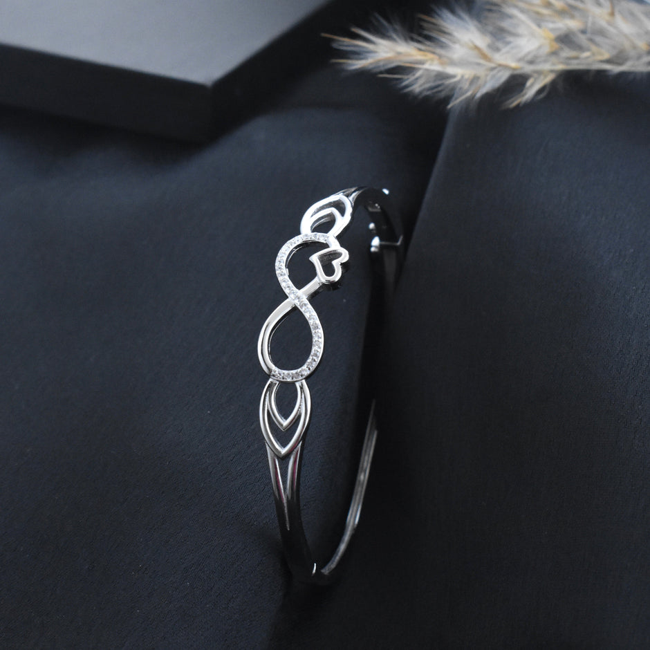 Infinity Heart Silver Bracelet
