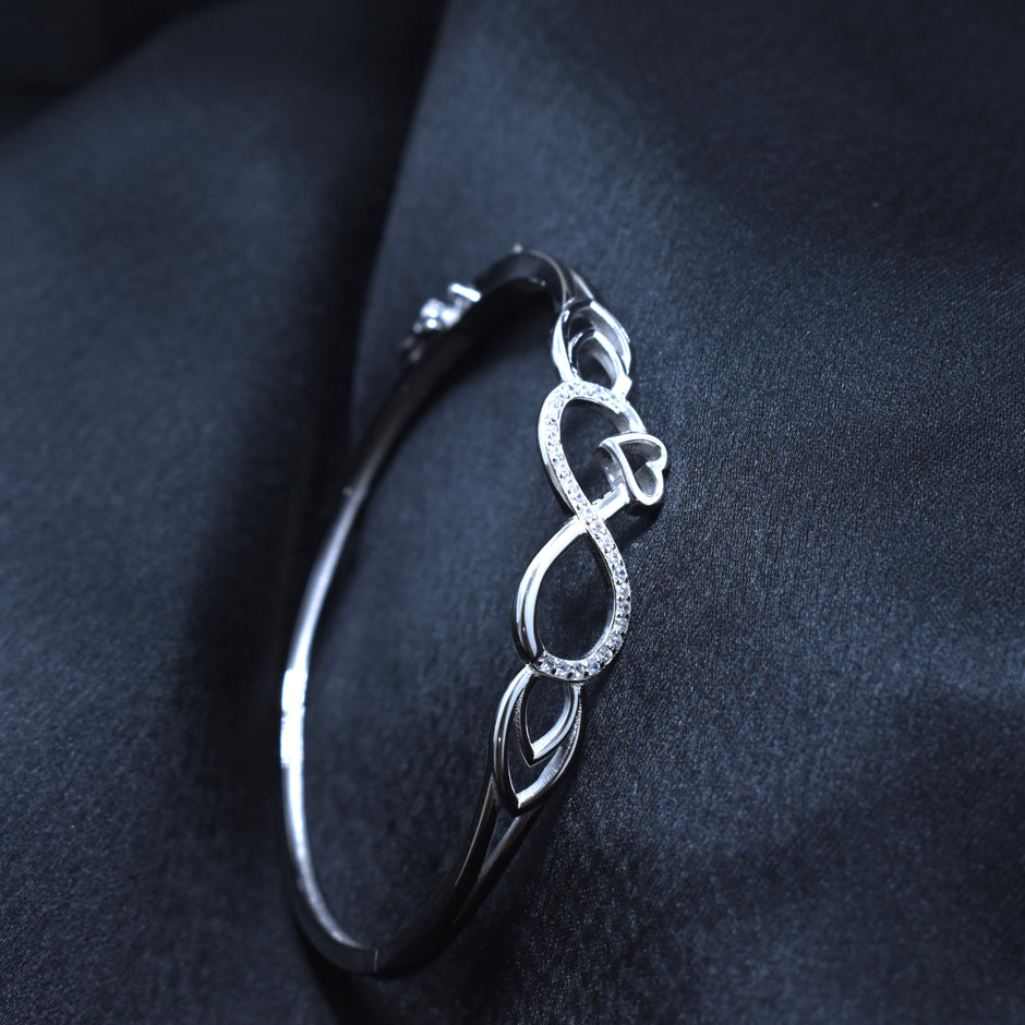 Infinity Heart Silver Bracelet