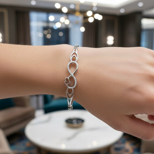 Infinity Heart Silver Bracelet