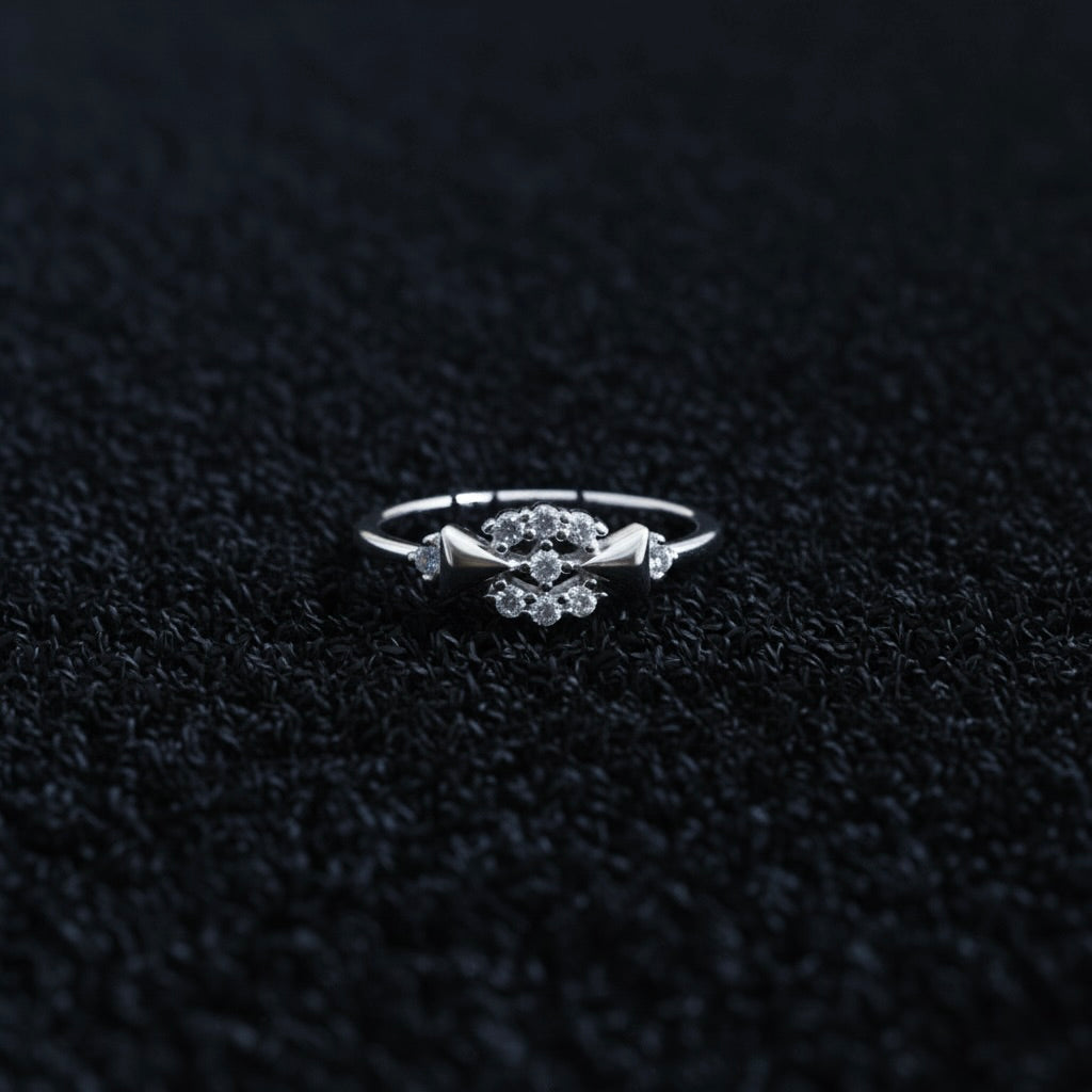 Modern Geometric Cluster Silver Ring