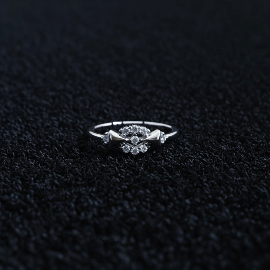 Modern Geometric Cluster Silver Ring