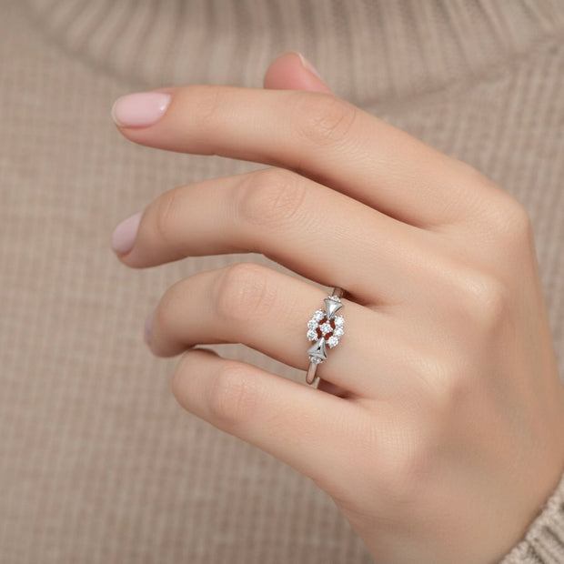 Modern Geometric Cluster Silver Ring