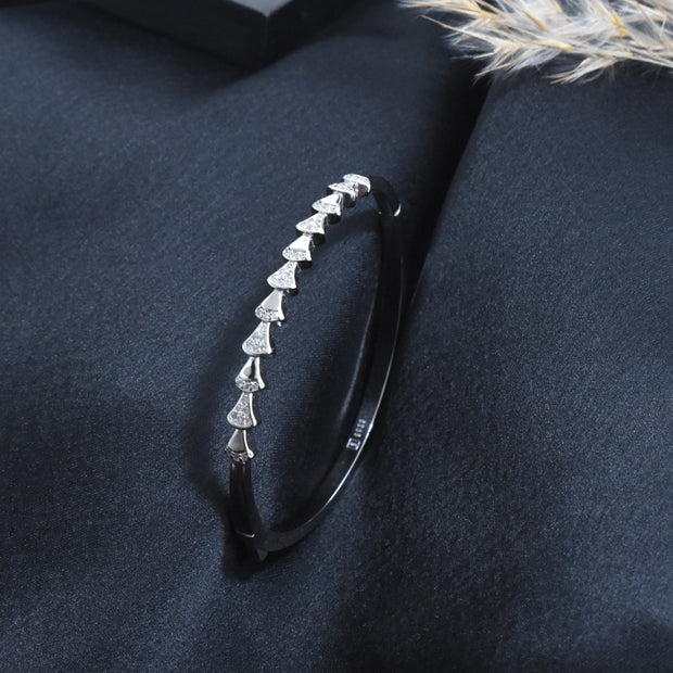 Chevron Sparkle Silver Bracelet