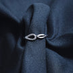 Minimalist Teardrop Twist Silver Ring
