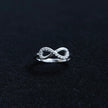 Elegant Pavé Infinity Silver Ring