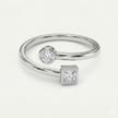 Minimal Dual Stone Open Ring