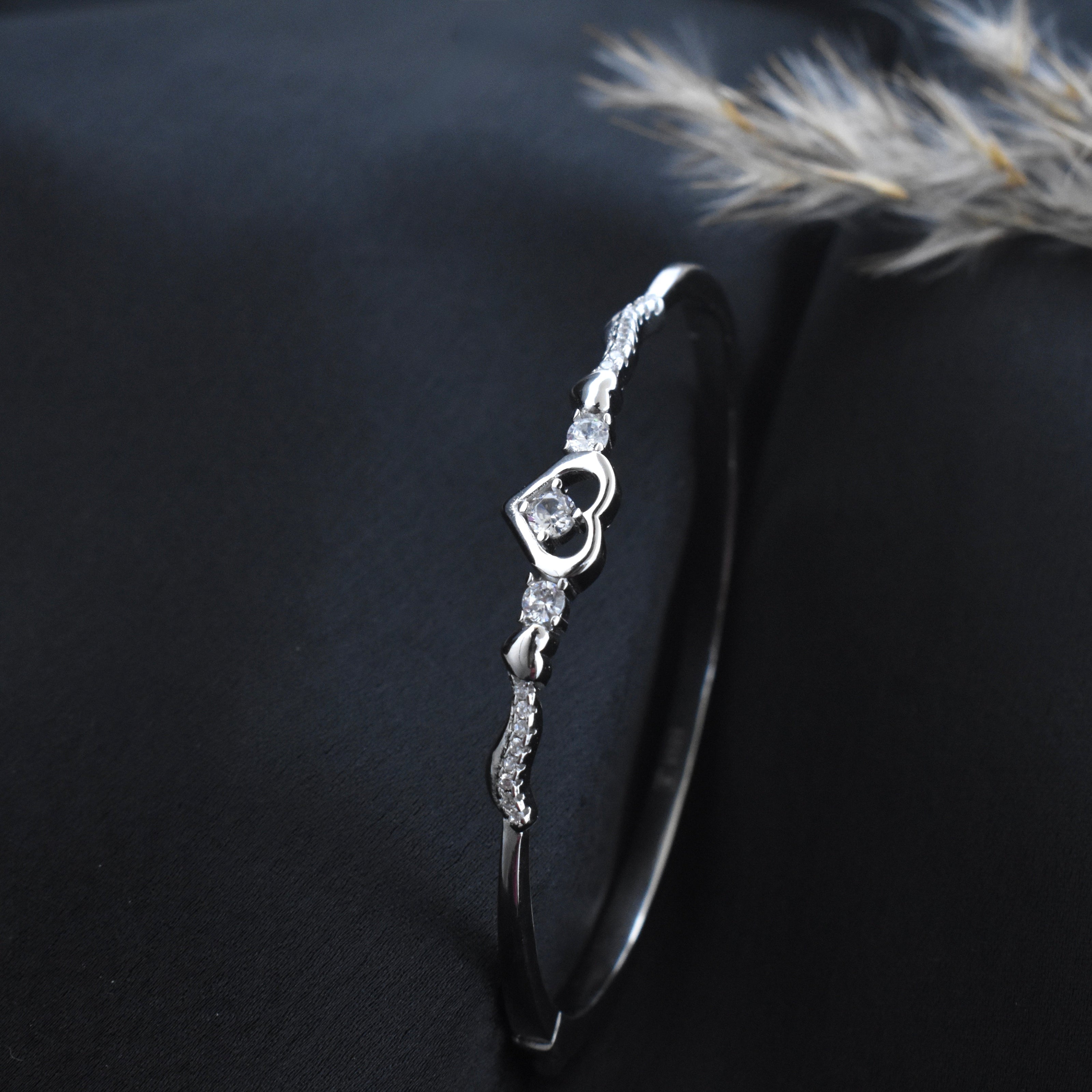 Heart Link Silver Bracelet