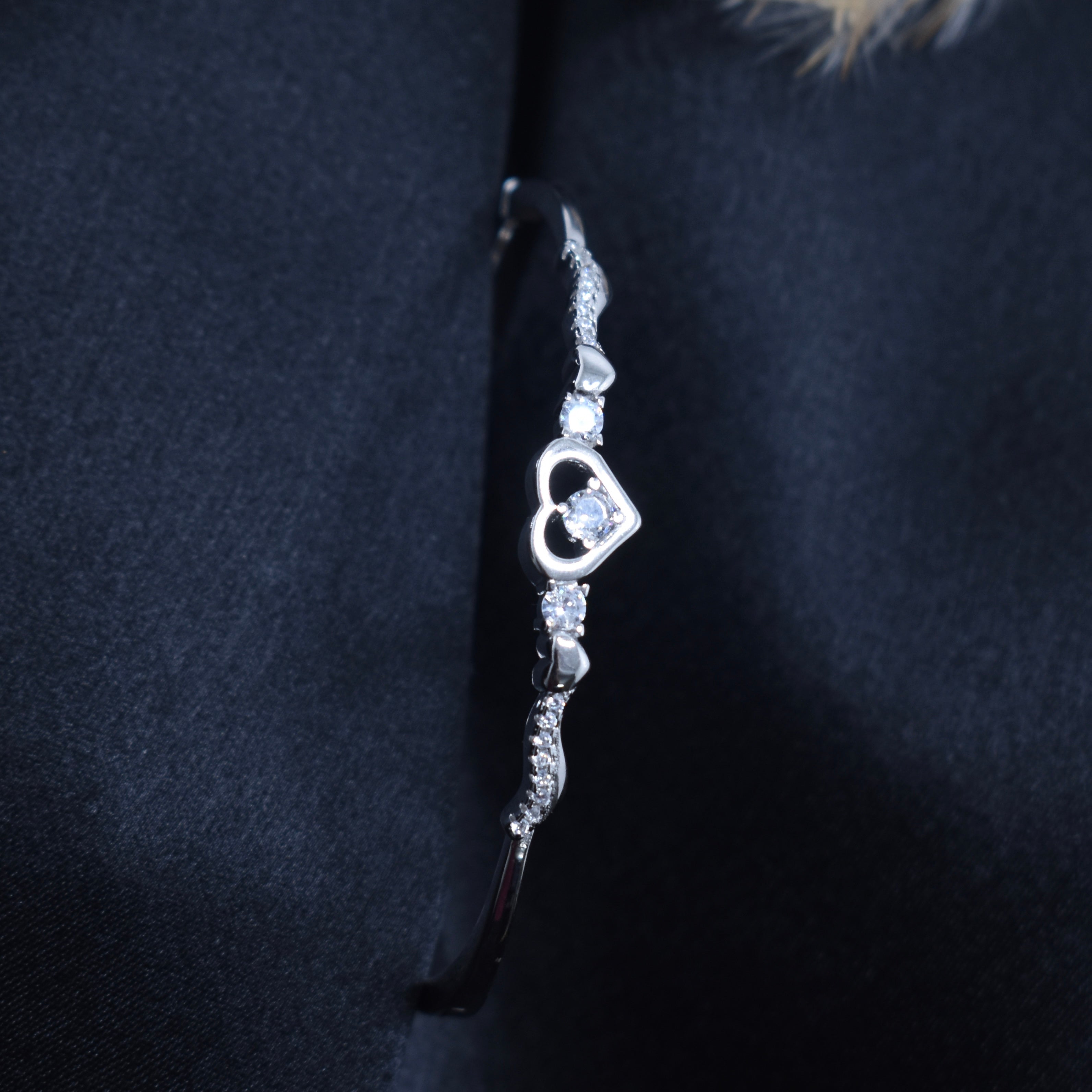 Heart Link Silver Bracelet