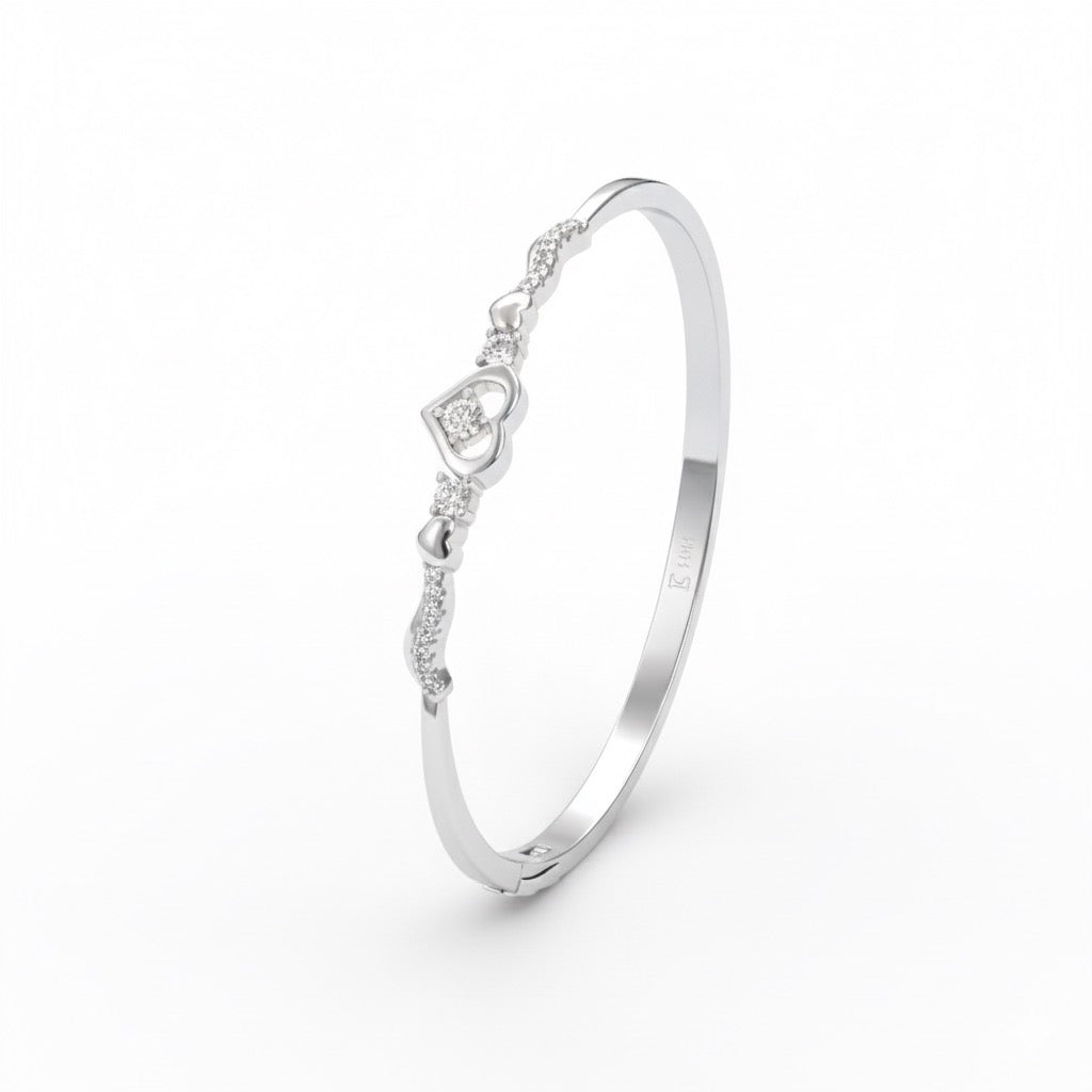 Heart Link Silver Bracelet