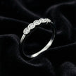 Five Stone Wave Silver Ring