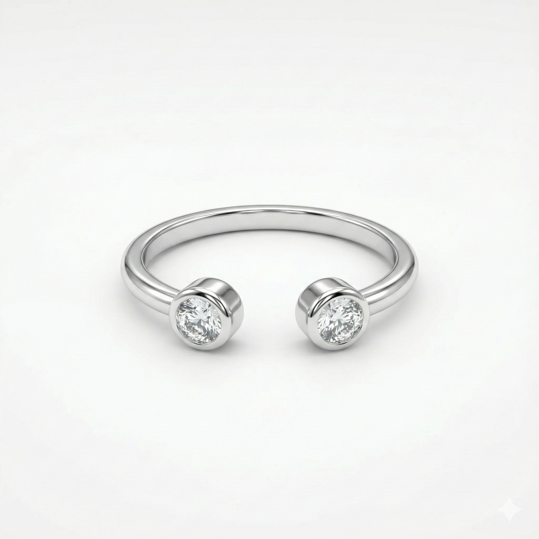 Dual Stone Round Open Ring