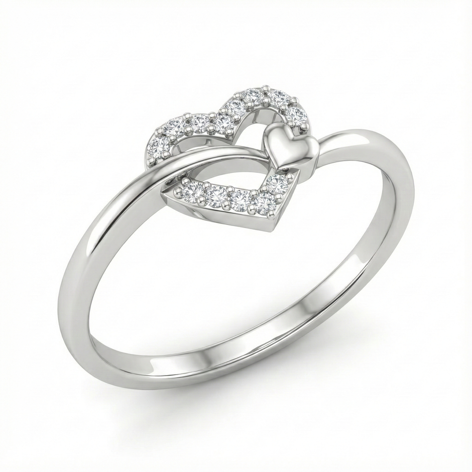 Double Heart Statement Ring