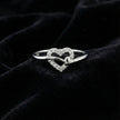 Double Heart Silver Ring