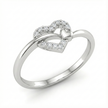 Double Heart Silver Ring