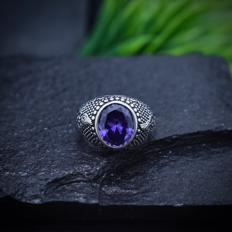 Sultan Amethyst Turkish Signet Ring