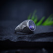 Antique Silver Purple Crown Ring