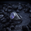 Antique Silver Purple Crown Ring