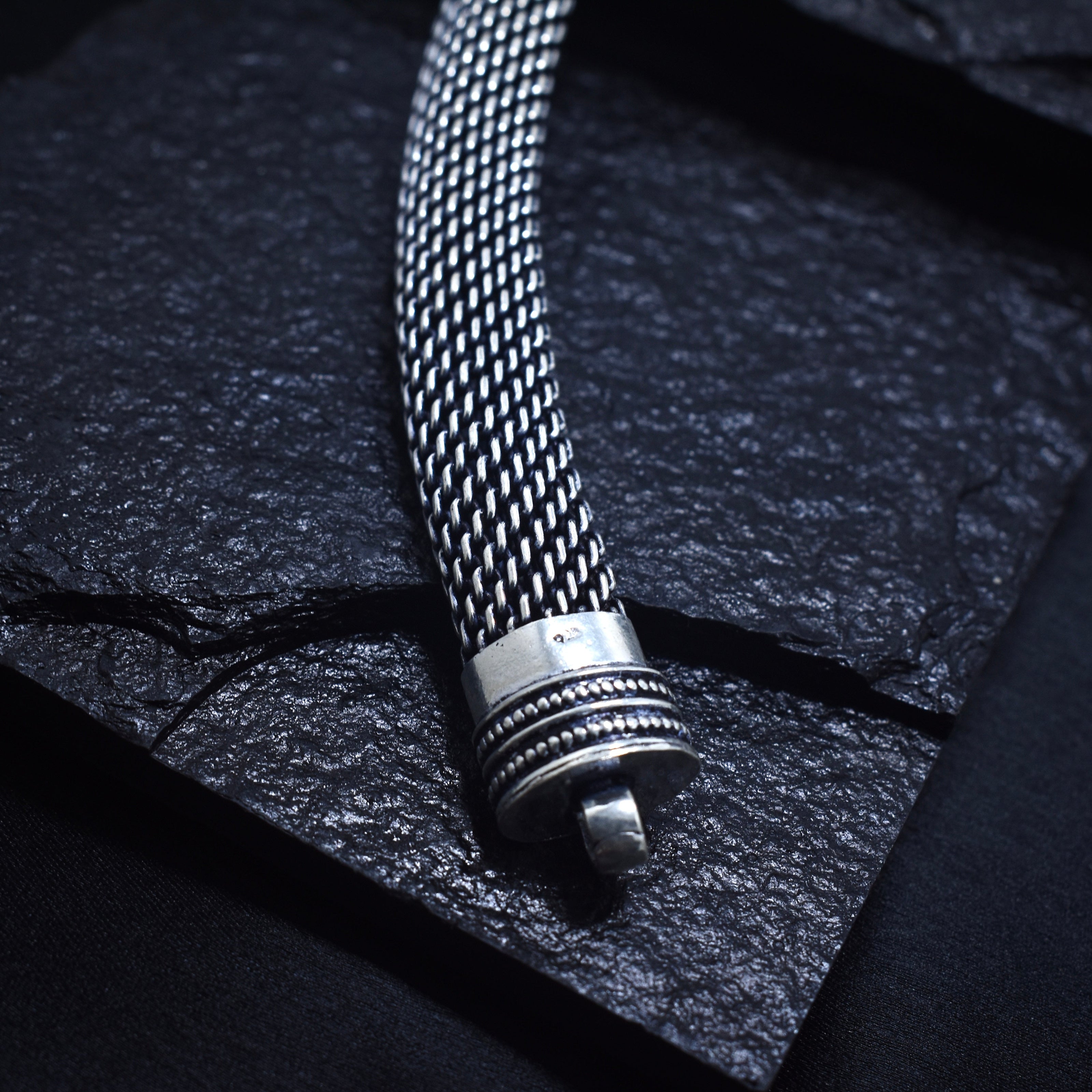Antique Mesh Silver Bracelet