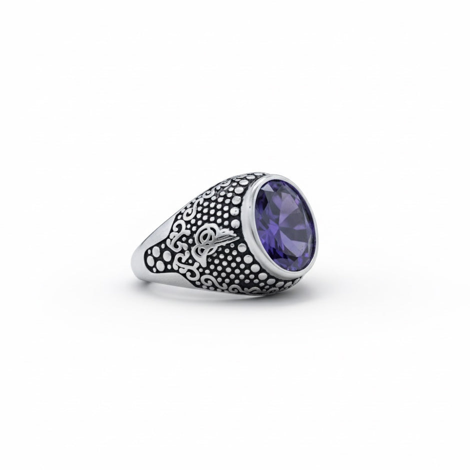 Sultan Amethyst Turkish Signet Ring