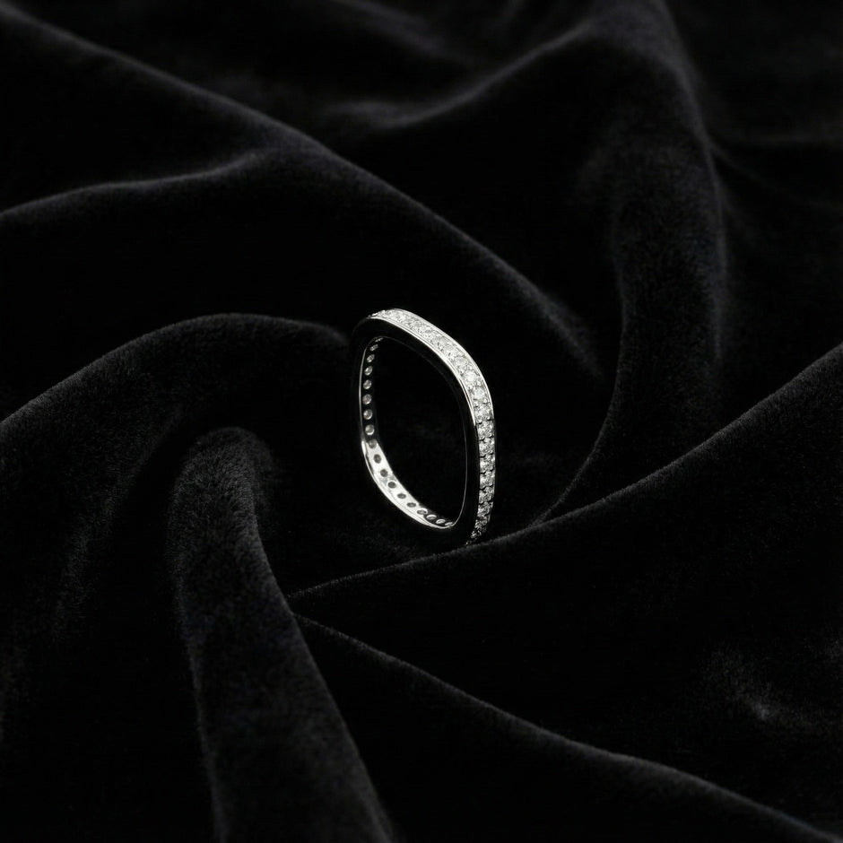 Square Eternity Silver Ring